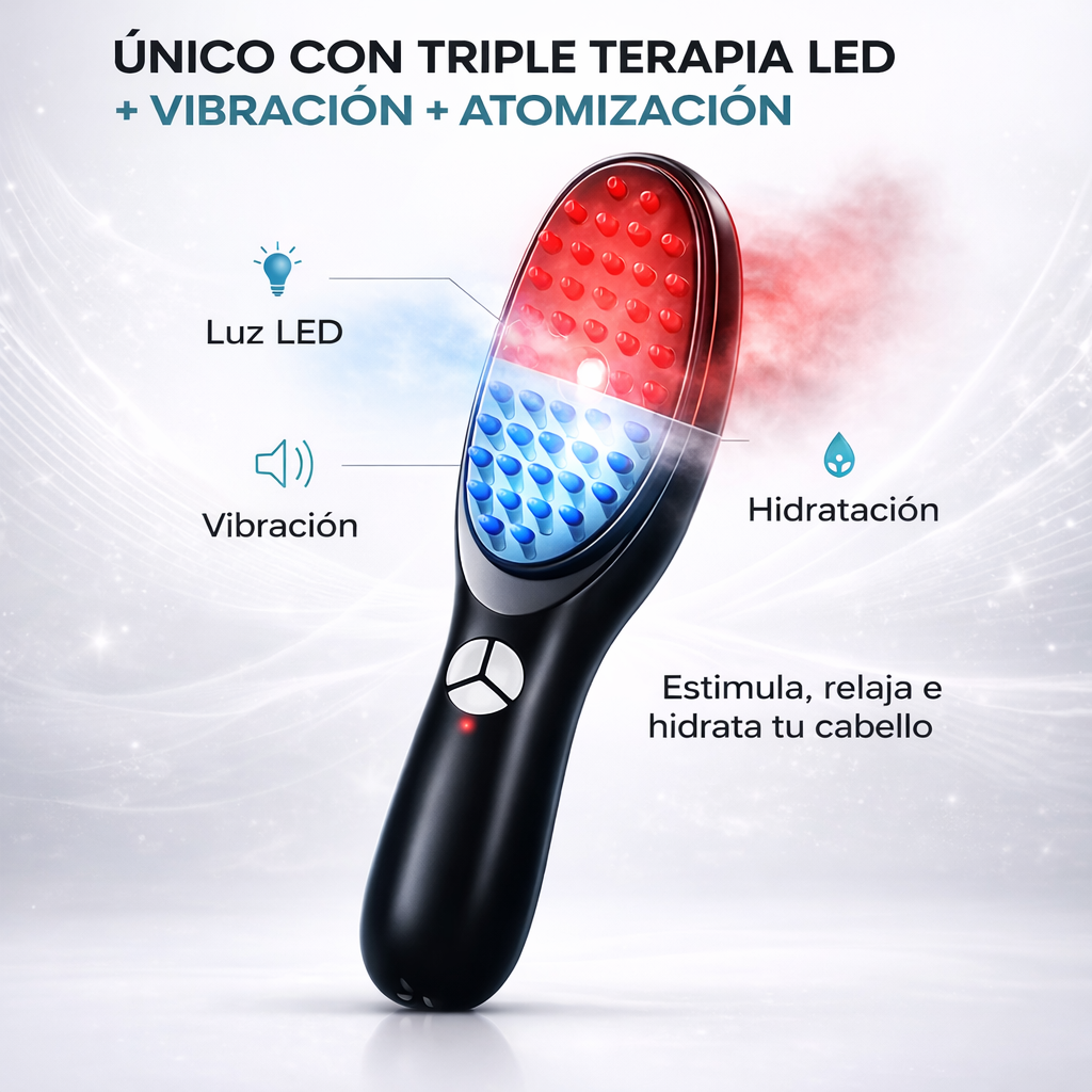 🌿 Cabello más fuerte, alineado y con más volumen desde la raíz – Cepillo Estimulador Capilar 3 en 1