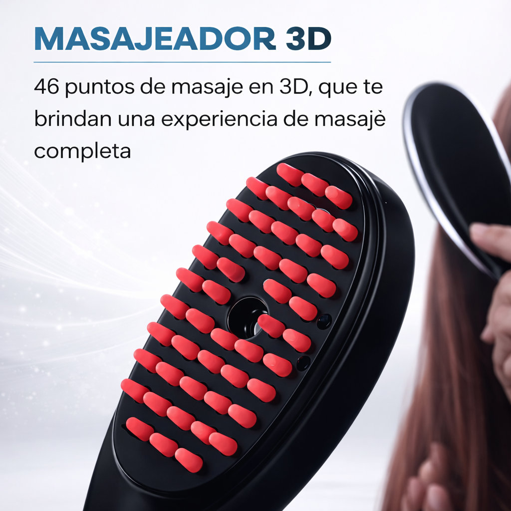 🌿 Cabello más fuerte, alineado y con más volumen desde la raíz – Cepillo Estimulador Capilar 3 en 1