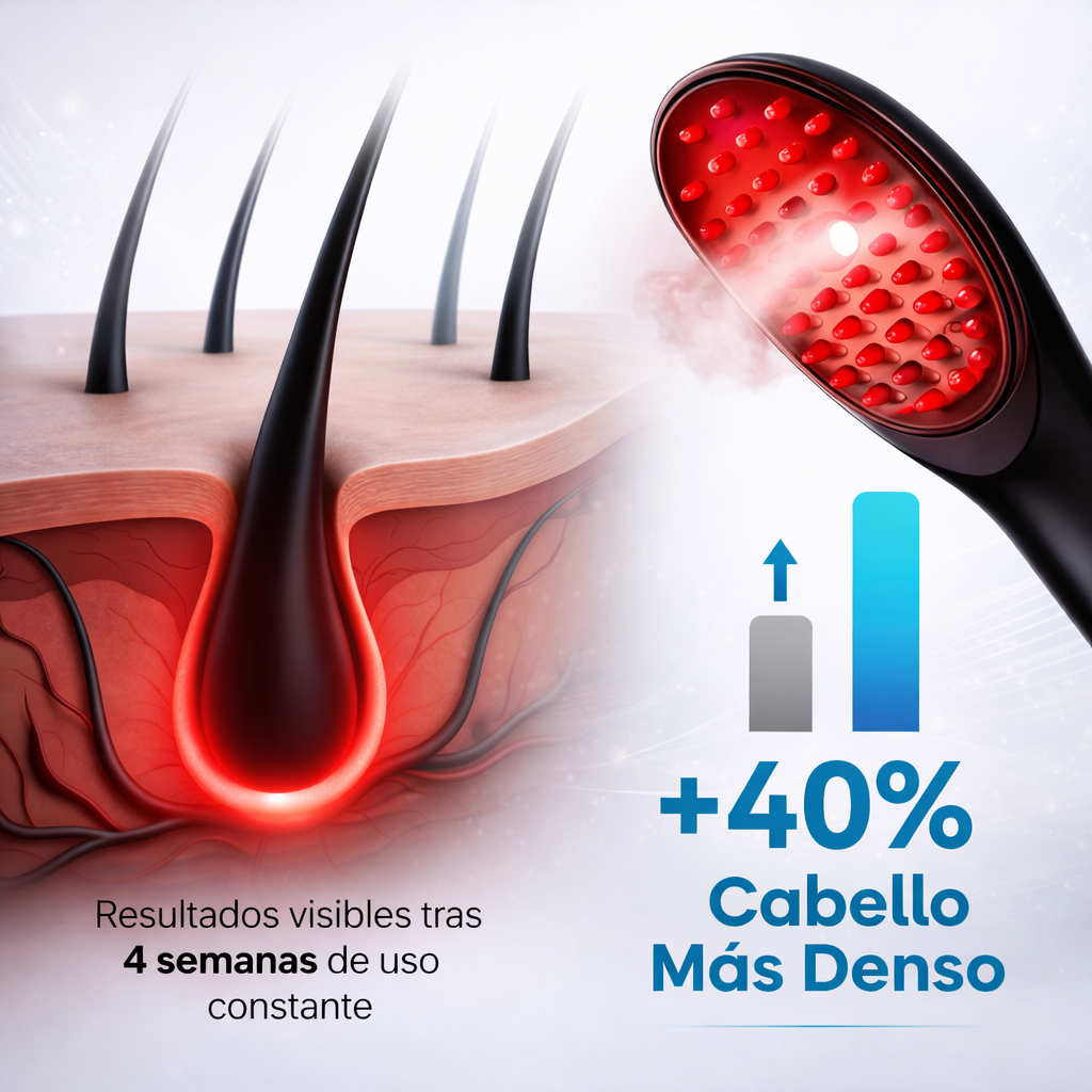 🌿 Cabello más fuerte, alineado y con más volumen desde la raíz – Cepillo Estimulador Capilar 3 en 1