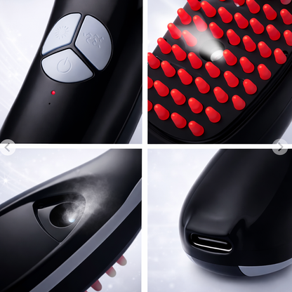 🌿 Cabello más fuerte, alineado y con más volumen desde la raíz – Cepillo Estimulador Capilar 3 en 1