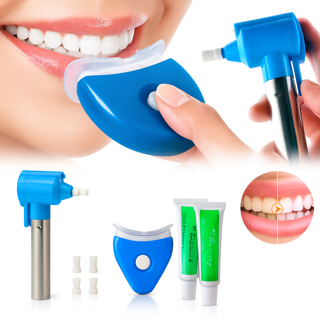 ✨ Blanquea, limpia y brilla — todo en un solo kit, 10 minutos al día ✨