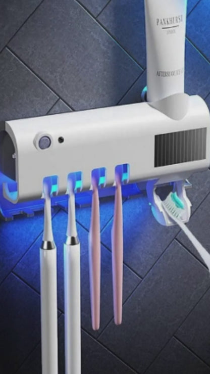 🦷 Soporte Dispensador de Pasta Dental con Esterilizador UV