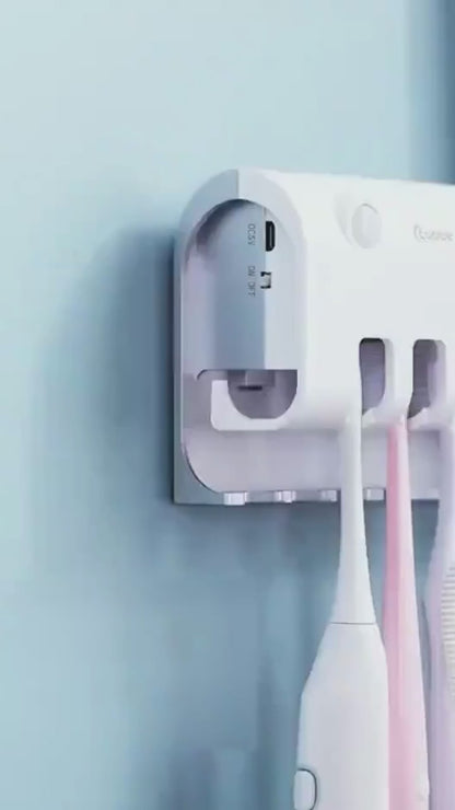 🦷 Soporte Dispensador de Pasta Dental con Esterilizador UV